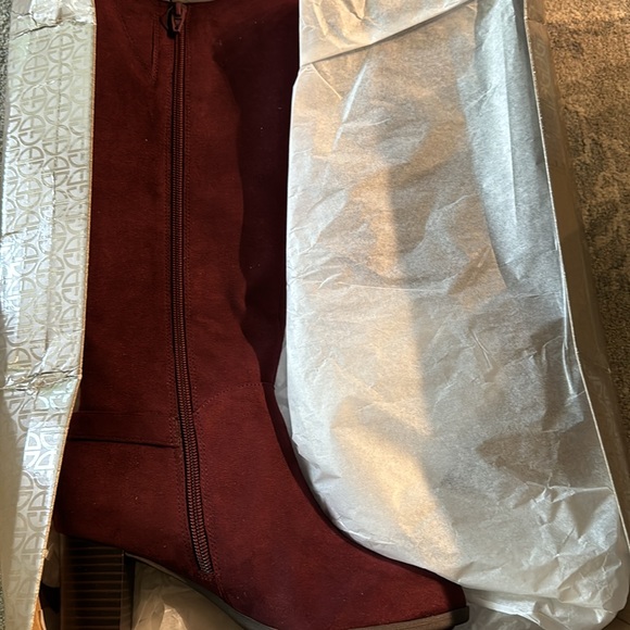 New Giani Bernini Adonnys Microsuede Knee High Boots Wine Size 6.5 $180 - Picture 6 of 7